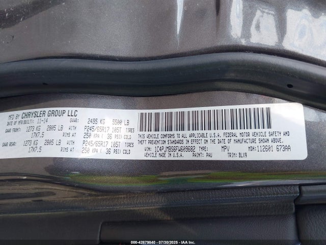 1C4PJMBS6FW609682 Jeep Cherokee