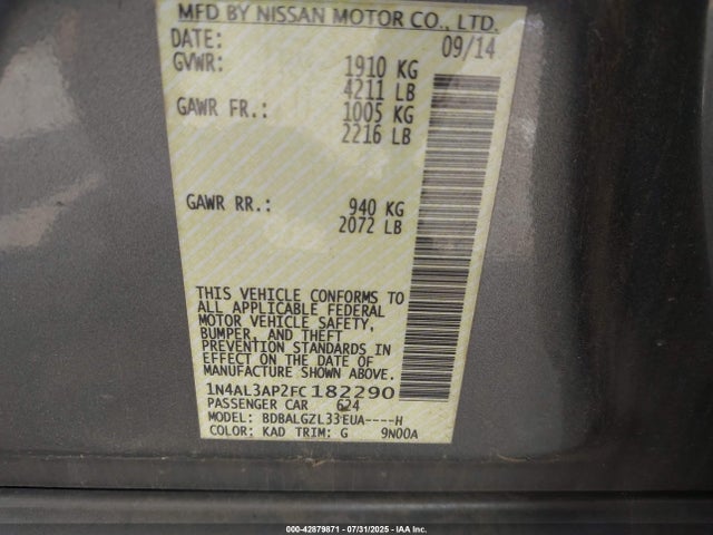 Nissan 2015 2015 1N4AL3AP2FC182290 Image 9