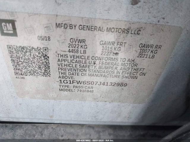 Chevrolet 2018 2018 1G1FW6S07J4132989 Image 9