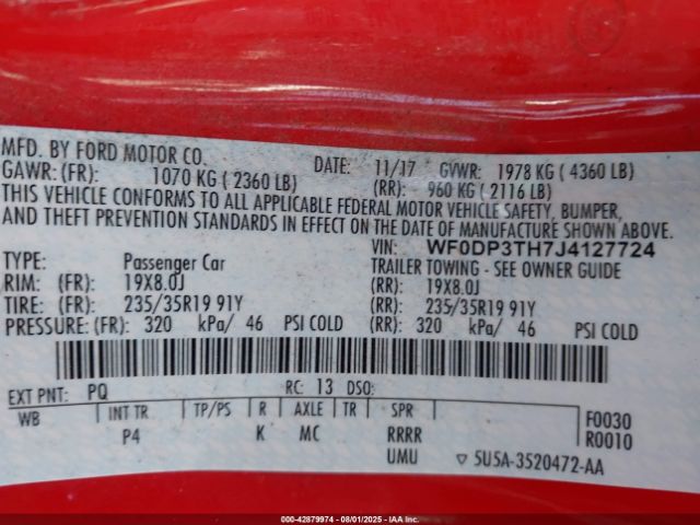 2018 FORD FOCUS RS WF0DP3TH7J4127724 Photo 8