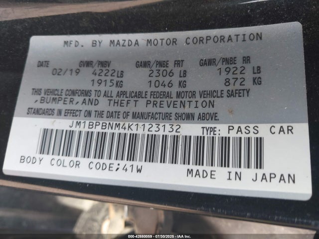 JM1BPBNM4K1123132 Mazda py cylinder deactivation