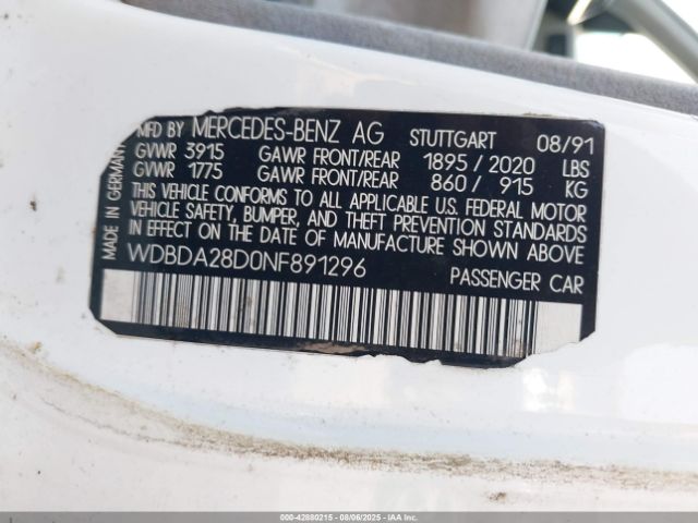 1992 MERCEDES-BENZ 190 WDBDA28D0NF891296 Photo 8