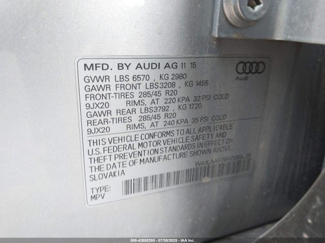 2017 AUDI Q7 WA1LAAF76HD003388 Photo 8