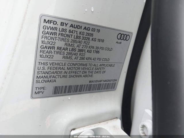 2019 AUDI Q8 WA1EVAF14KD031254 Photo 8