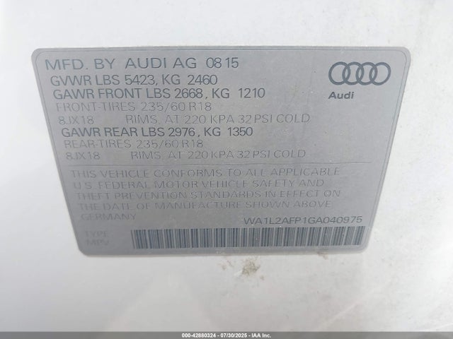 2016 AUDI Q5 WA1L2AFP1GA040975 Photo 8