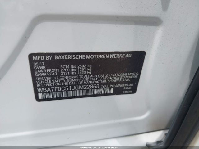 2018 BMW 750I WBA7F0C51JGM22868 Photo 8