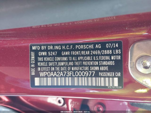 2015 PORSCHE PANAMERA WP0AA2A73FL000977 Photo 8