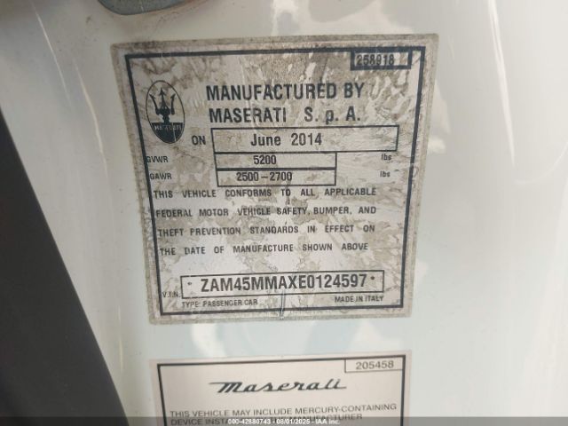 2014 MASERATI GRANTURISMO ZAM45MMAXE0124597 Photo 8
