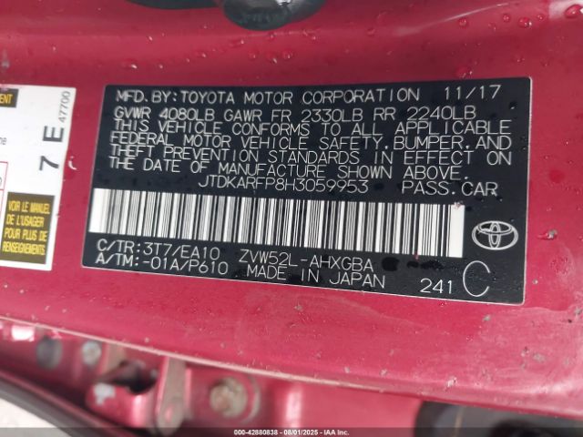 2017 TOYOTA PRIUS PRIME JTDKARFP8H3059953 Photo 8