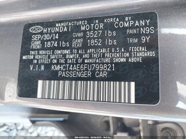 KMHCT4AE6FU799821 Hyundai dohc gdi gamma