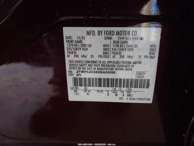 Ford gtdi 2022 2FMPK4K98NBA00096 Image 9