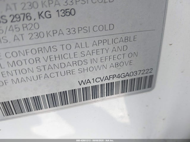 WA1CVAFP4GA037222 Audi Q5