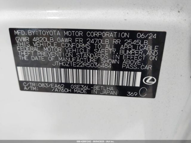 2024 LEXUS IS 350 JTHGZ1E22R5036484 Photo 8