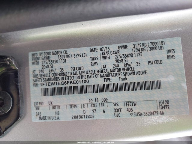 Ford 2015 2015 1FTEW1EG6FKE01100 Image 9