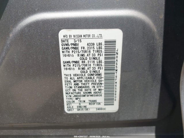 JN8AS5MT9FW659608 Nissan 2015