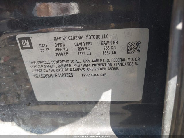 1G1JC6SH7E4102325 Chevrolet luw