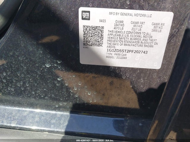 1G1ZD5ST2PF202743 Chevrolet lfv