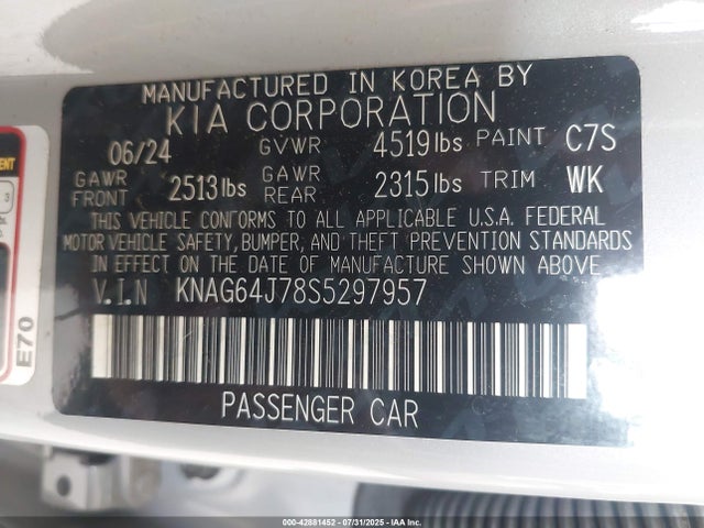 KNAG64J78S5297957 KIA gdi theta iii