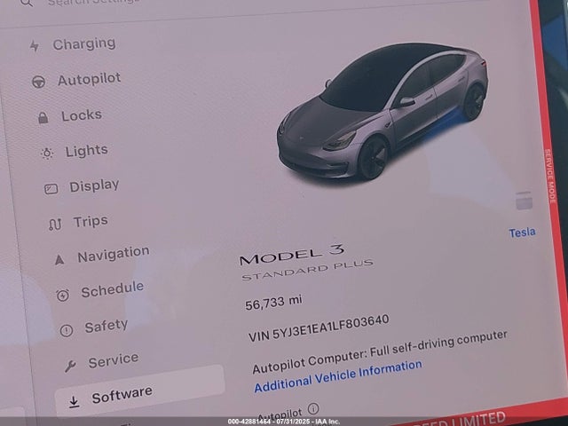 5YJ3E1EA1LF803640 Tesla 2020