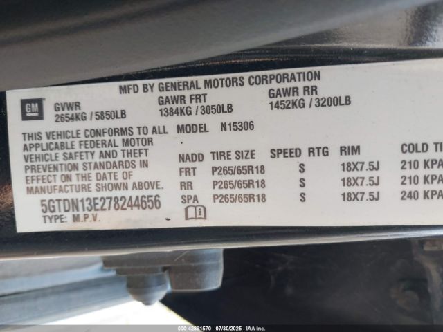 2007 HUMMER H3 SUV 5GTDN13E278244656 Photo 8