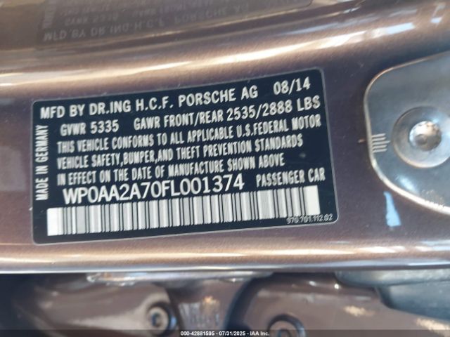 2015 PORSCHE PANAMERA WP0AA2A70FL001374 Photo 8