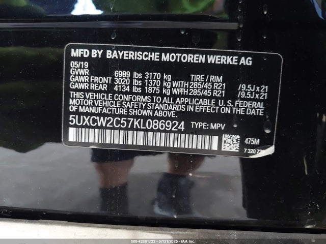 5UXCW2C57KL086924 BMW X7