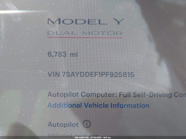 2023 TESLA MODEL Y 7SAYGDEF1PF925615 Photo 8