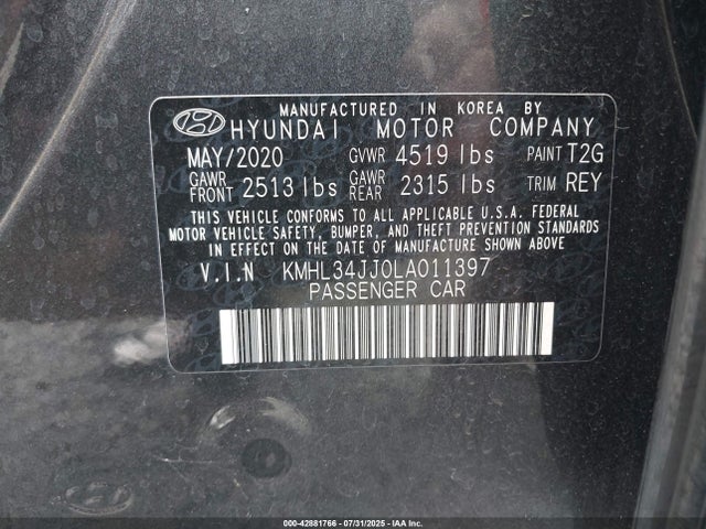KMHL34JJ0LA011397 Hyundai gdi, nu pe