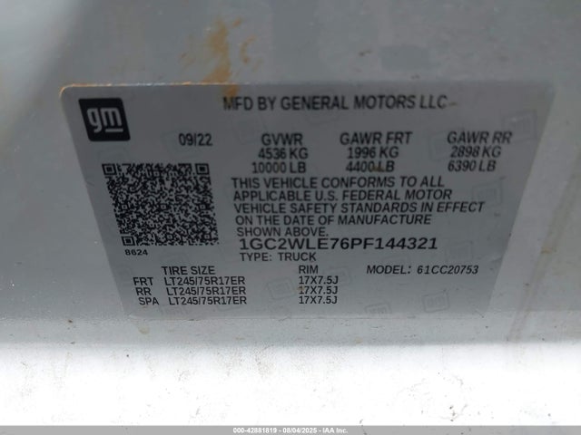 1GC2WLE76PF144321 Chevrolet l8t