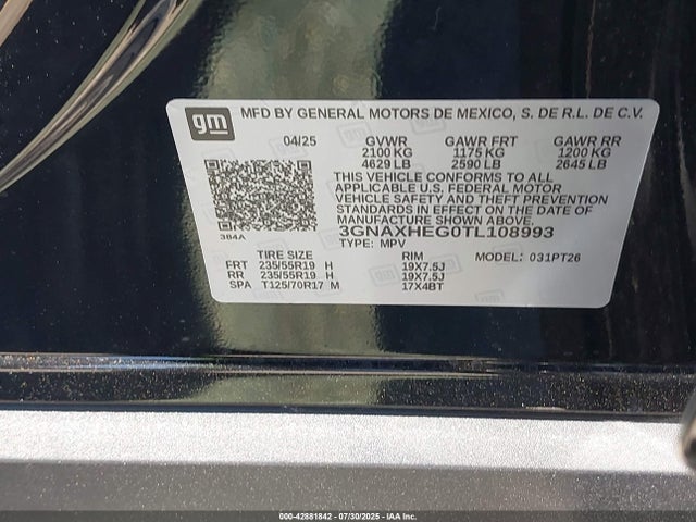3GNAXHEG0TL108993 Chevrolet lsd