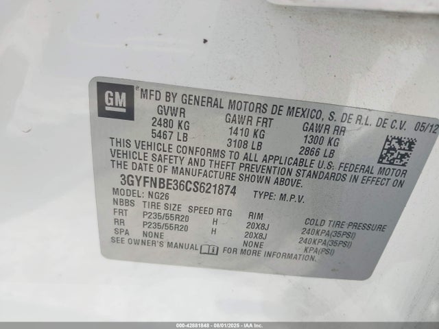 2012 CADILLAC SRX 3GYFNBE36CS621874 Photo 8