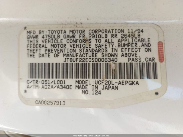 1995 LEXUS LS JT8UF22E0S0006340 Photo 8