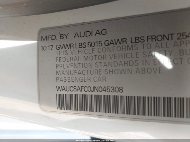 2018 AUDI A6 WAUC8AFC0JN045308 Photo 8