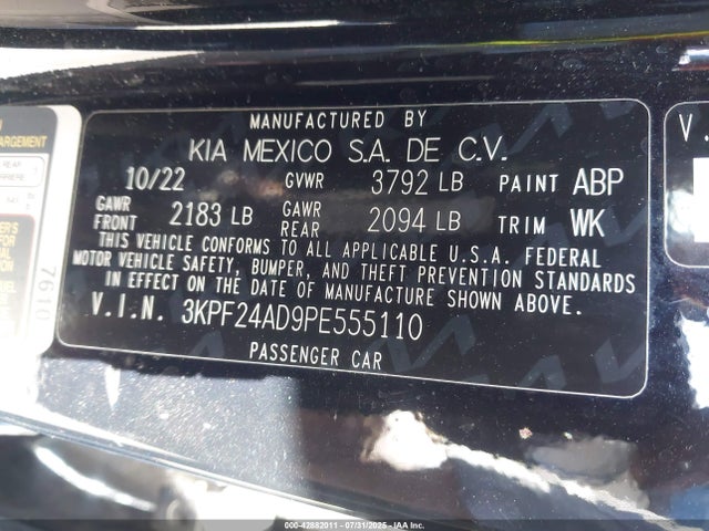 KIA mpi nu 2023 3KPF24AD9PE555110 Image 9