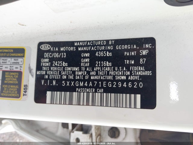 5XXGM4A71EG294620 KIA dohc gdi theta ii