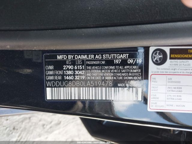 2020 MERCEDES-BENZ S 560 WDDUG8DB0LA519478 Photo 8