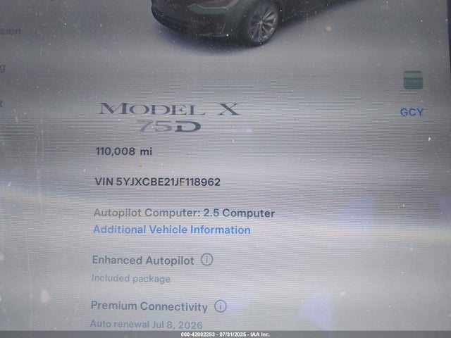 2018 TESLA MODEL X 5YJXCBE21JF118962 Photo 6