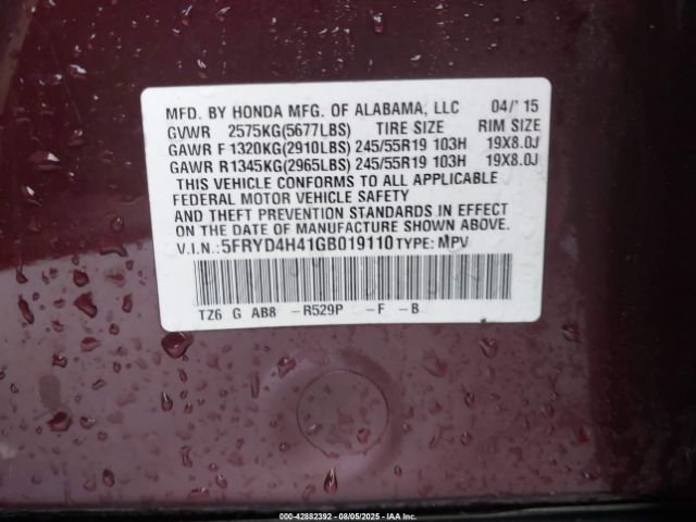 2016 ACURA MDX 5FRYD4H41GB019110 Photo 8