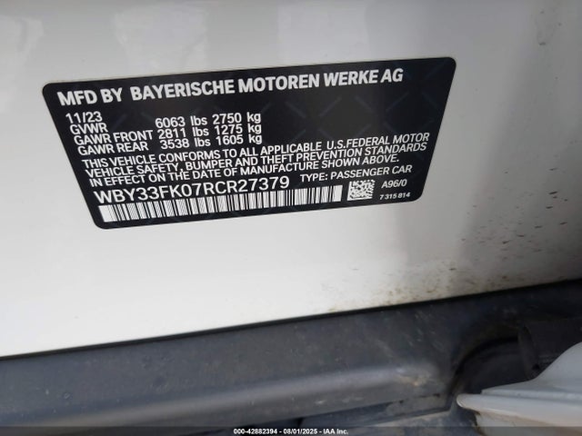 WBY33FK07RCR27379 BMW i5