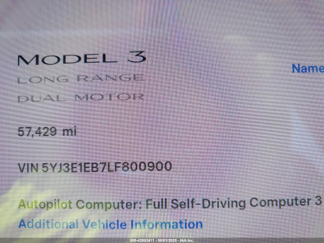 2020 TESLA MODEL 3 5YJ3E1EB7LF800900 Photo 6