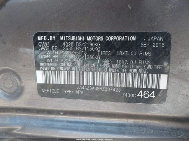 2017 MITSUBISHI OUTLANDER JA4AZ3A38HZ007428 Photo 8