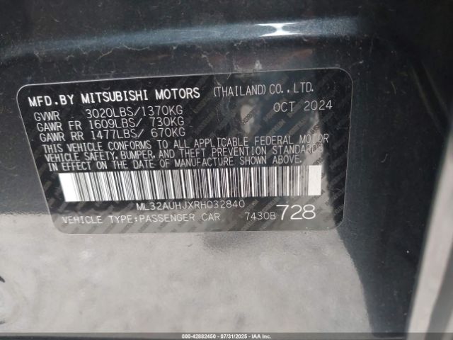 2024 MITSUBISHI MIRAGE ML32AUHJXRH032840 Photo 8