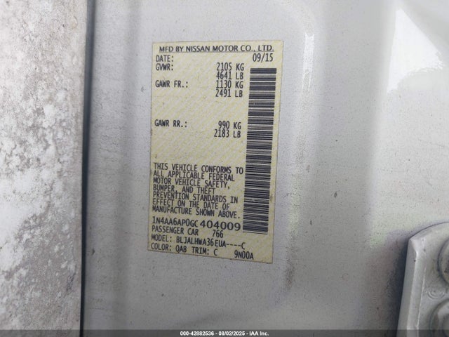 Nissan Maxima 2016 1N4AA6AP0GC404009 Image 9