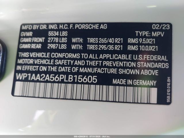 2023 PORSCHE MACAN WP1AA2A56PLB15605 Photo 8