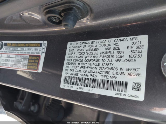 2HKRW1H80MH418699 Honda l15be