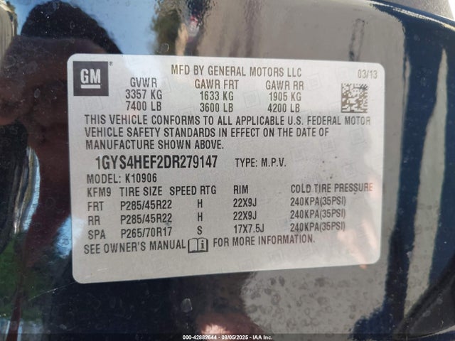 2013 CADILLAC ESCALADE ESV 1GYS4HEF2DR279147 Photo 8