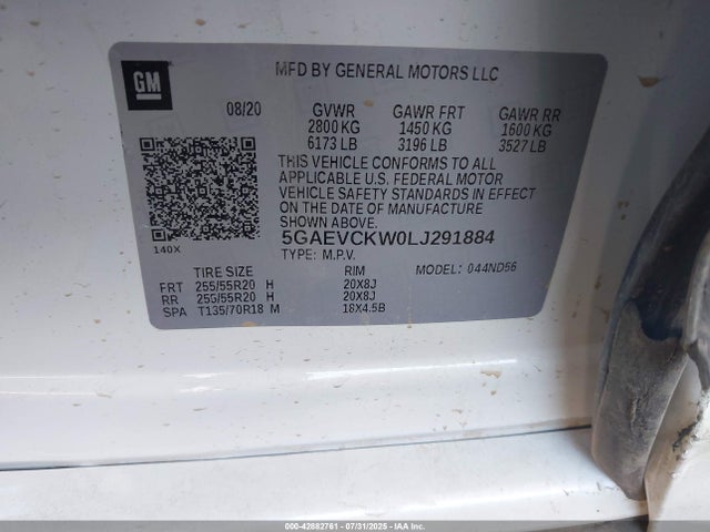 5GAEVCKW0LJ291884 Buick lfy - spark ignited direct injection, atss, gen1