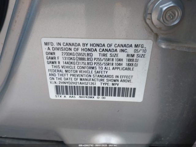 2010 ACURA MDX 2HNYD2H21AH521261 Photo 8