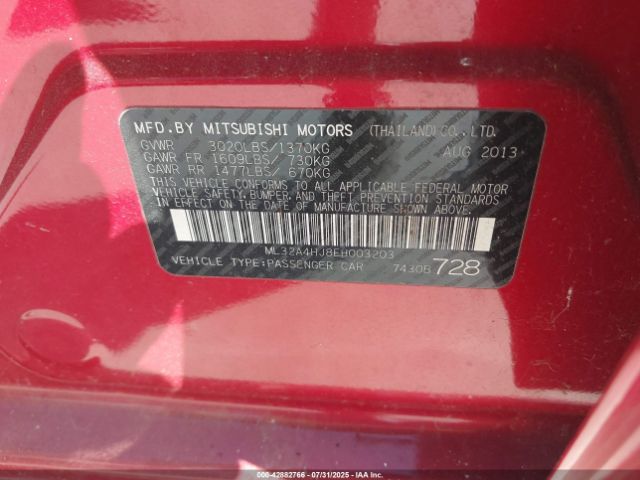 2014 MITSUBISHI MIRAGE ML32A4HJ8EH003203 Photo 8