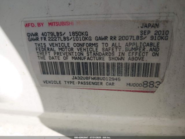 2011 MITSUBISHI LANCER JA32U8FW6BU012946 Photo 8